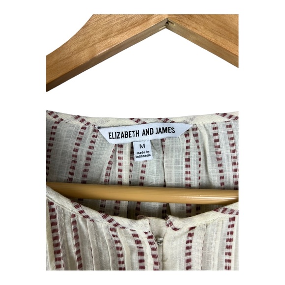 FINAL SALE Elizabeth & James Pintuck Embroidered Peasant Blouse | Size Medium - Picture 5 of 8